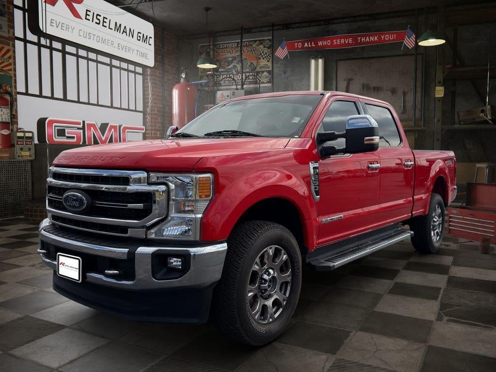 2022 Ford F-250 LARIAT in Red — front three-quarter view