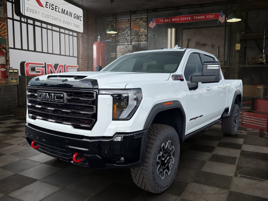 2026 GMC Sierra 2500 HD AT4X in Summit White — front three-quarter view