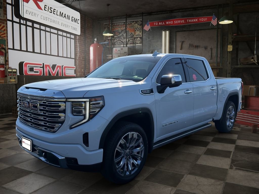 2026 GMC Sierra 1500 Denali in Glacier White Tricoat — front three-quarter view