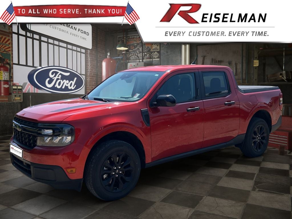 2023 Ford Maverick XLT in Chili Pepper Red — front three-quarter view